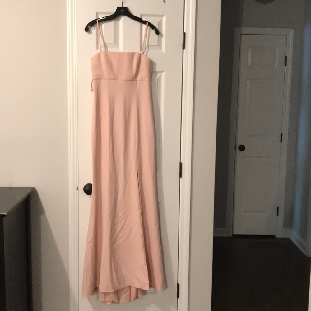 Amsale Lt Pink Spaghetti Strap Gown